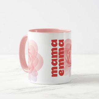 Personalisierte rosa Blume Tasse Benutzerdefiniert