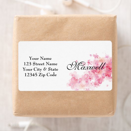 Personalisierte, rosa Blumenbezugsadressen (Insitu)