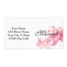 Personalisierte, rosa Blumenbezugsadressen