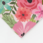 Personalisierte Rosa Blumendecke Fleece Babydecke (Ecke)