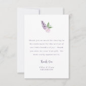 Personalisierte rosa Blumenmeldung Dankeschön Kart Dankeskarte (Vorderseite)