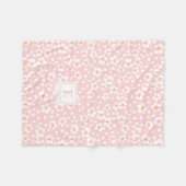 Personalisierte rosa Blumenmonogramm-Decke für Mäd Fleecedecke (Vorderseite (Horizontal))