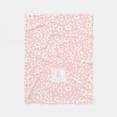 Personalisierte rosa Blumenmonogramm-Decke für Mäd Fleecedecke (Vorderseite)