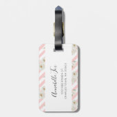 Personalisierte rosa Blumenschildkröten-Panda-Gepä Gepäckanhänger (Rückseite vertikal)