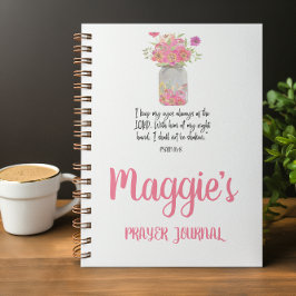 Personalisierte Rosa Blütenbibel Spirale Notizblock