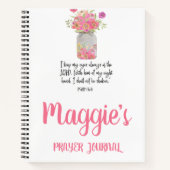 Personalisierte Rosa Blütenbibel Spirale Notizblock (Vorderseite)