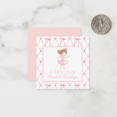 Personalisierte Rosa Bow Ballerina Geschenkverpack Mitteilungskarte (Vorderseite/Rückseite Beispiel)
