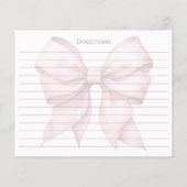 Personalisierte Rosa Bow Brautparty Rezept Karte (Rückseite)