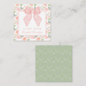 Personalisierte Rosa Bow Floral Girls Geschenkverp Mitteilungskarte (Vorne/Hinten)