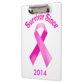 Personalisierte Rosa Brustkrebs Schleife Zwischena Klemmbrett (Links)