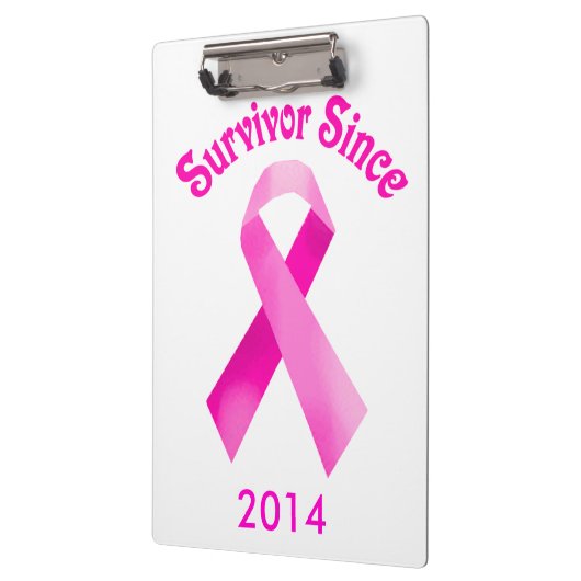 Personalisierte Rosa Brustkrebs Schleife Zwischena Klemmbrett (Links)