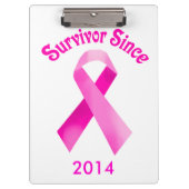 Personalisierte Rosa Brustkrebs Schleife Zwischena Klemmbrett (Vorderseite)