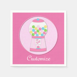 Personalisierte rosa Bubblegum Serviette