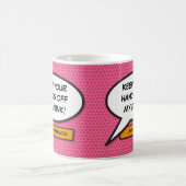 Personalisierte Rosa Comic Buchsprache Blase Zweifarbige Tasse (Mittel)