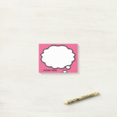 Personalisierte rosa Comic-Denkblase Post-it Klebezettel (Auf Schreibtisch)