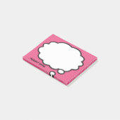 Personalisierte rosa Comic-Denkblase Post-it Klebezettel (angewinkelt)