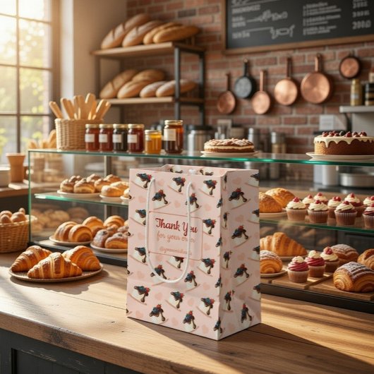 Personalisierte rosa Dessert Geschäft Geschenktüte