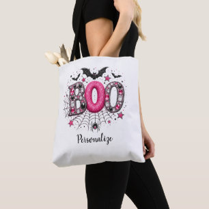 Personalisierte rosa falsche Juwel-Boo-Gruft-Hallo Tasche