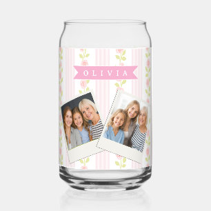 Personalisierte rosa feminine kokette florale gest dosenglas