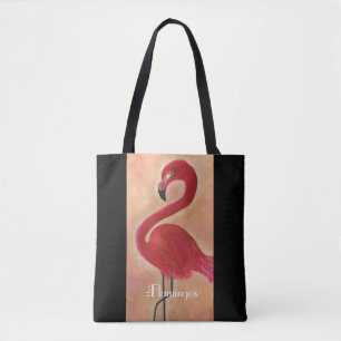 Personalisierte rosa Flamingo-Kunst Tasche