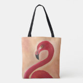 Personalisierte rosa Flamingo-Kunst Tasche (Rückseite)