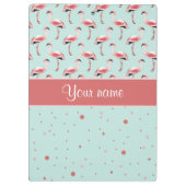 Personalisierte rosa Flamingo-Polka-Punkte Klemmbrett (Rückseite)