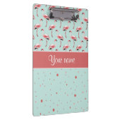 Personalisierte rosa Flamingo-Polka-Punkte Klemmbrett (Rechts)