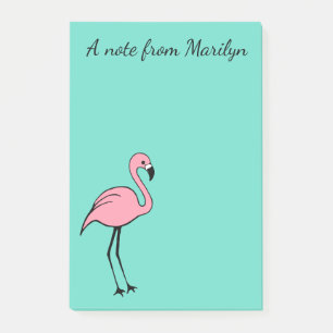 Personalisierte rosa Flamingo Post-it-Notizen Gesc Post-it Klebezettel