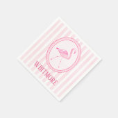 Personalisierte rosa Flamingo-Preppy-Papier-Servie Serviette (Ecke)