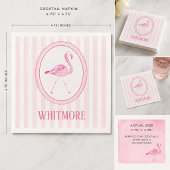 Personalisierte rosa Flamingo-Preppy-Papier-Servie Serviette
