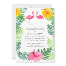 Personalisierte rosa Flamingo Tropische Hochzeit