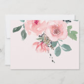 Personalisierte, rosa, florale Aquarellfarbenkarte Mitteilungskarte (Rückseite)