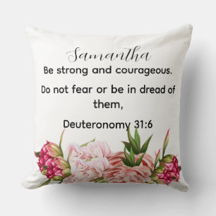 Personalisierte rosa florale Bibelvers christlich  Kissen