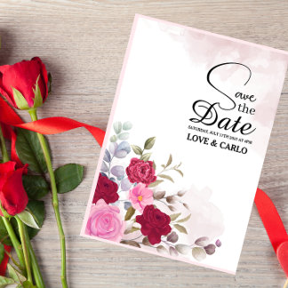 Personalisierte rosa florale Blumenhochzeits-Einla Dankeskarte