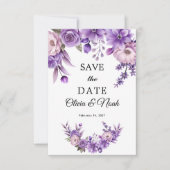Personalisierte rosa florale Save-the-Date-Karte Save The Date (Vorderseite)