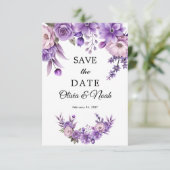Personalisierte rosa florale Save-the-Date-Karte Save The Date (Stehend Vorderseite)