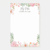 Personalisierte rosa Frühlingsblumen Post-it Klebezettel (Vorderseite)