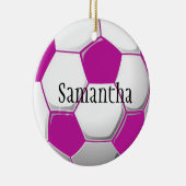 Personalisierte Rosa Fußball-Ornament Keramik Ornament (Rechts)