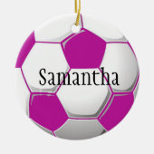 Personalisierte Rosa Fußball-Ornament Keramik Ornament (Vorne)