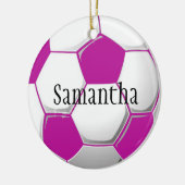Personalisierte Rosa Fußball-Ornament Keramik Ornament (Links)