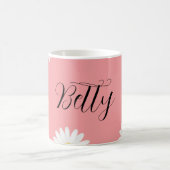 Personalisierte rosa Gänseblümchen-Blume Kaffeetasse (Mittel)