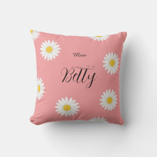Personalisierte rosa Gänseblümchen-Blume  Kissen