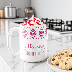 Personalisierte rosa geometrische Dreiecke Kaffeetasse