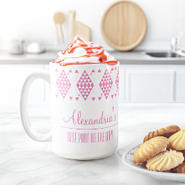 Personalisierte rosa geometrische Dreiecke Kaffeetasse