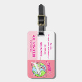 Personalisierte rosa Gepäckanhänger (Vorderseite vertikal)