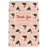 Personalisierte rosa Geschenktüte für Dessertgesch (Vorderseite)