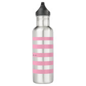 Personalisierte rosa gestreifte Wasser-Flasche Trinkflasche (Rechts)