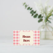 Personalisierte rosa Gingham Visitenkarte | Benutz (Stehend Vorderseite)