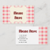 Personalisierte rosa Gingham Visitenkarte | Benutz (Vorne/Hinten)