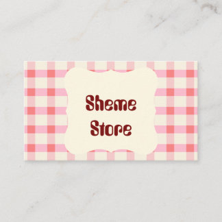 Personalisierte rosa Gingham Visitenkarte | Benutz